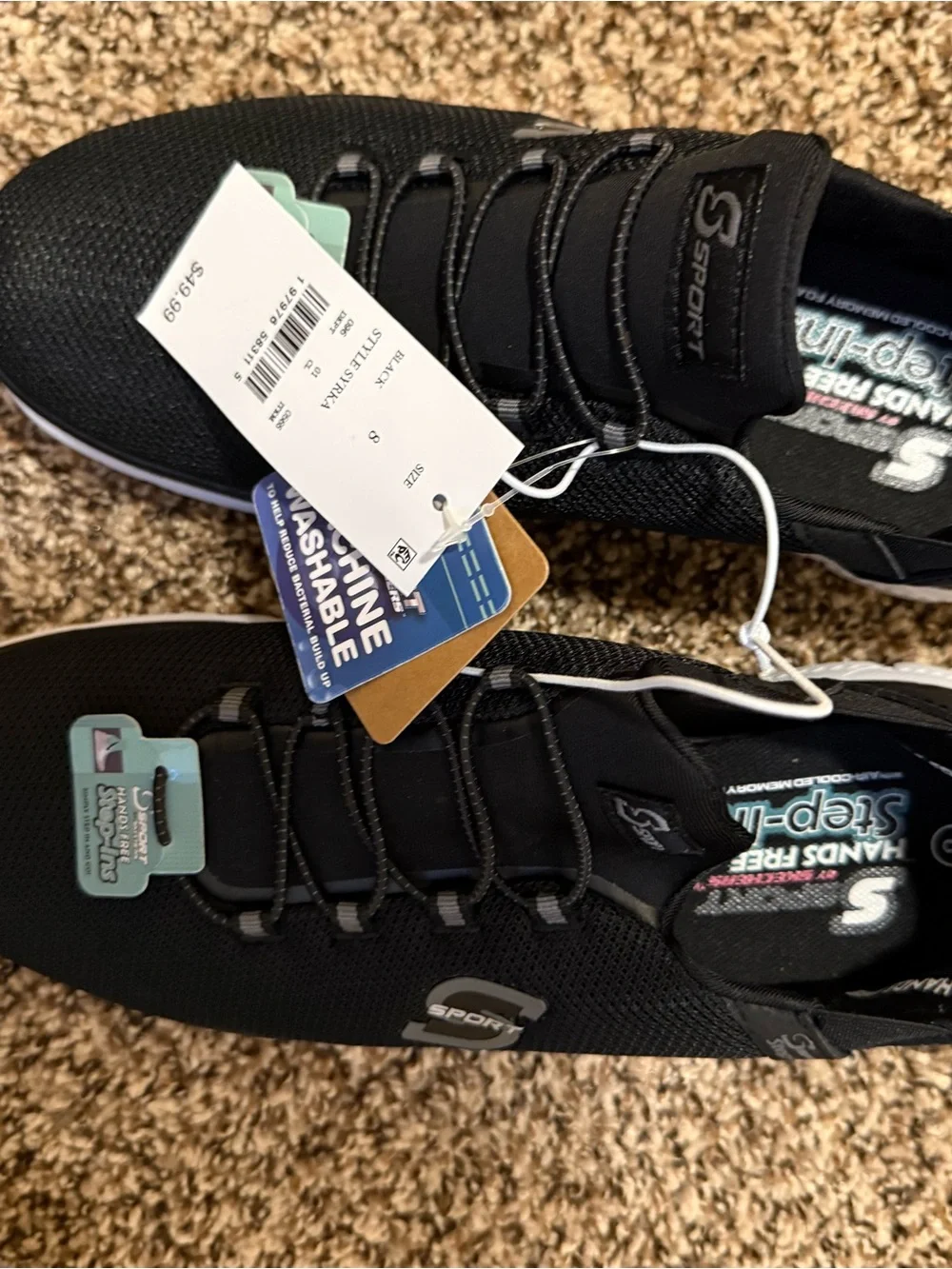 Skechers Black Knit Slip-On Sport Sneakers